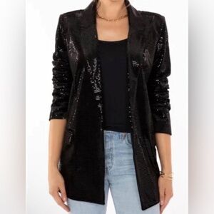 Bishop + Young Steal The Night Blazer - NWT - Size M Black Sequin Women's Blazer